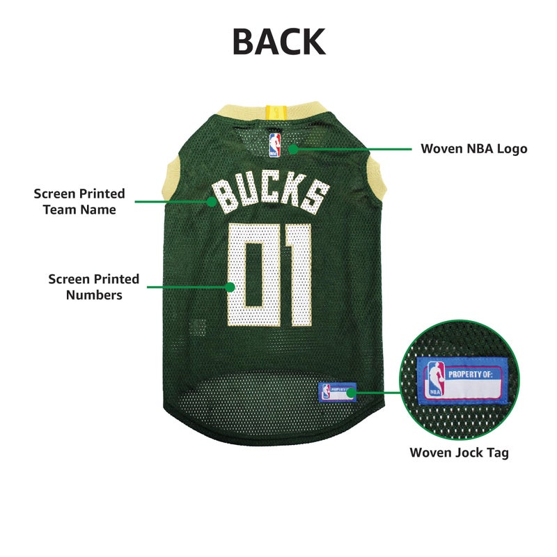 Pets First NBA MILWAUKEE BUCKS DOG Jersey, X-Small - Tank Top Basketball Pet Jersey - Image 5